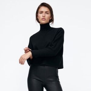 Zara Cropped Turtleneck Sweater NWOT